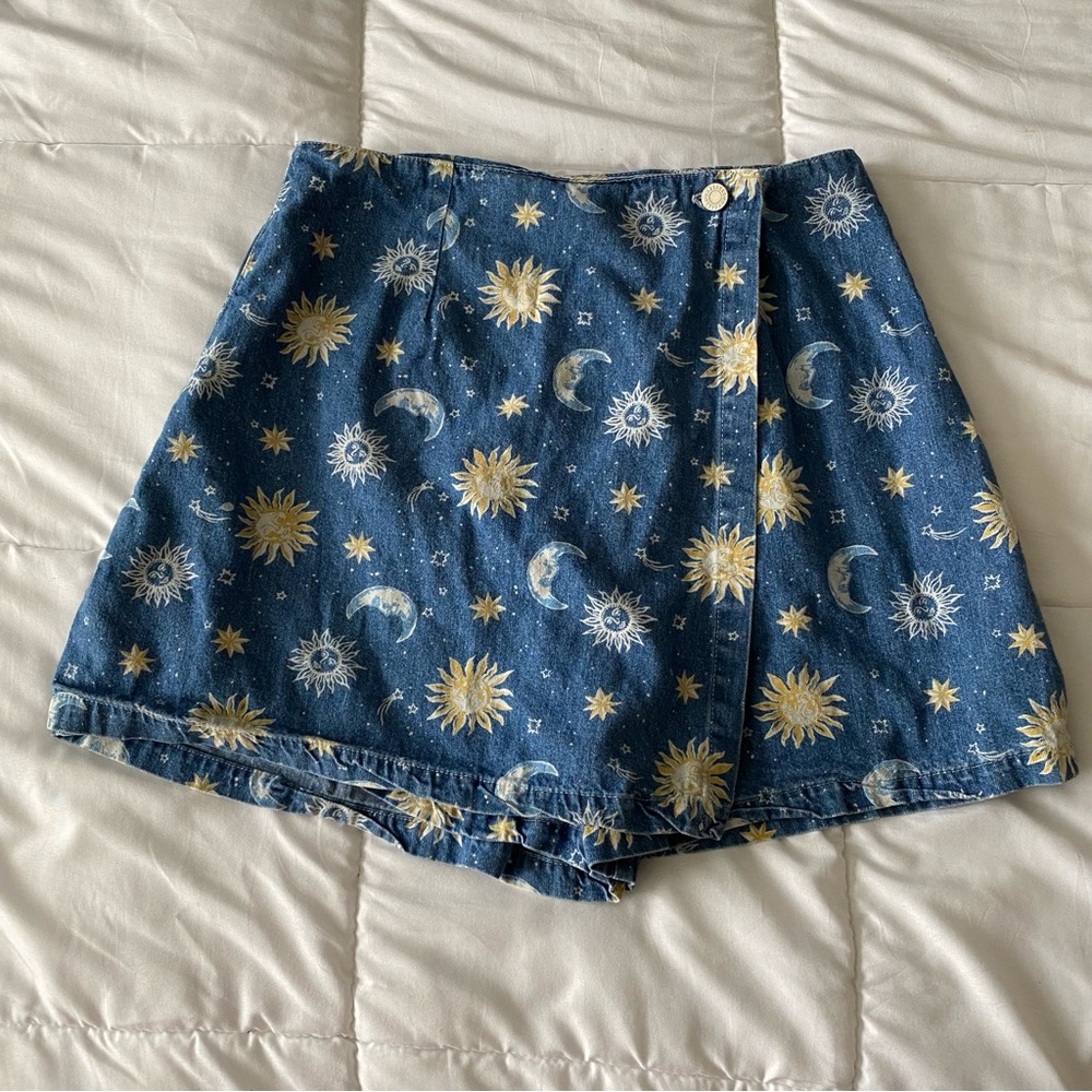 Vintage Celestial Denim Skort